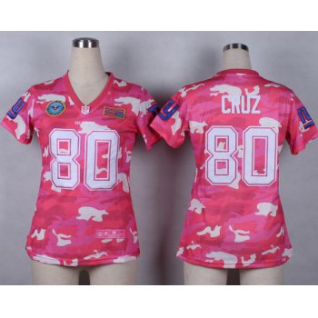Nike New York Giants #80 Victor Cruz 2014 Salute to Service Pink Camo Womens Jersey