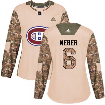 Adidas Montreal Canadiens #6 Shea Weber Camo Authentic 2017 Veterans Day Women's Stitched NHL Jersey