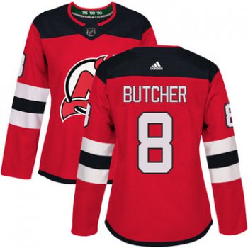 Adidas New Jersey Devils #8 Will Butcher Red Home Authentic Women's Stitched NHL Jersey