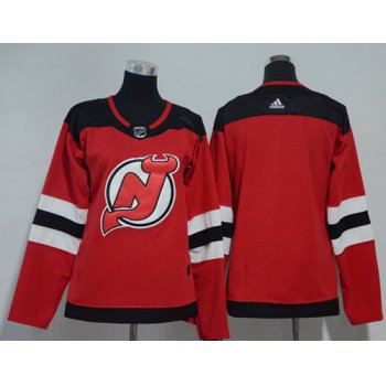 Adidas New Jersey Devils Blank Red Home Authentic Women's Stitched NHL Jersey