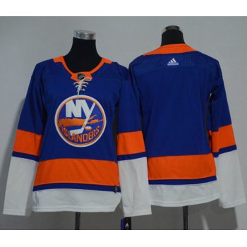 Adidas New York Islanders Blank Royal Blue Home Authentic Women's Stitched NHL Jersey