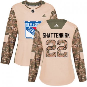 Adidas New York Rangers #22 Kevin Shattenkirk Camo Authentic 2017 Veterans Day Women's Stitched NHL Jersey