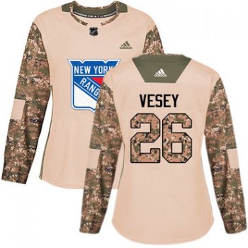 Adidas New York Rangers #26 Jimmy Vesey Camo Authentic 2017 Veterans Day Women's Stitched NHL Jersey