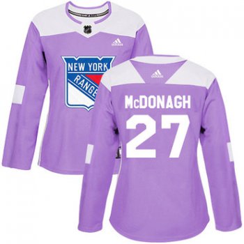 Adidas New York Rangers #27 Ryan McDonagh Purple Authentic Fights Cancer Women's Stitched NHL Jersey