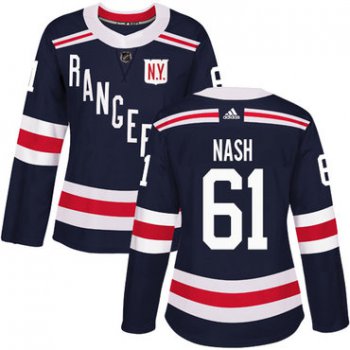 Adidas New York Rangers #61 Rick Nash Navy Blue Authentic 2018 Winter Classic Women's Stitched NHL Jersey