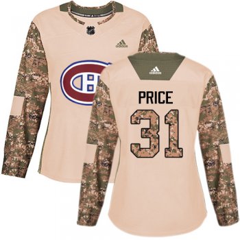 Adidas Montreal Canadiens #31 Carey Price Camo Authentic 2017 Veterans Day Women's Stitched NHL Jersey