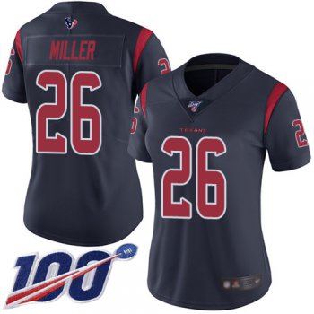 Nike Texans #26 Lamar Miller Navy Blue Women's Stitched NFL Limited Rush 100th Season Jersey