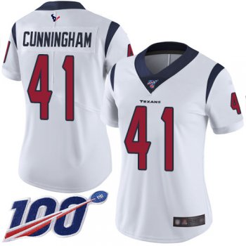 Nike Texans #41 Zach Cunningham White Women's Stitched NFL 100th Season Vapor Limited Jersey