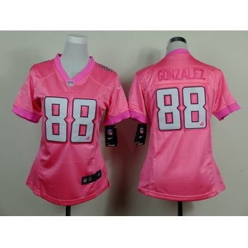 Nike Atlanta Falcons #88 Tony Gonzalez Pink Love Womens Jersey