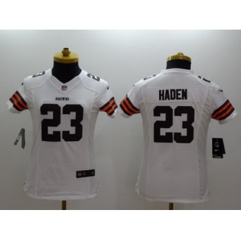 Nike Cleveland Browns #23 Joe Haden White Limited Womens Jersey