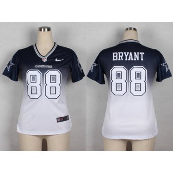 Nike Dallas Cowboys #88 Dez Bryant Blue/White Fadeaway Womens Jersey