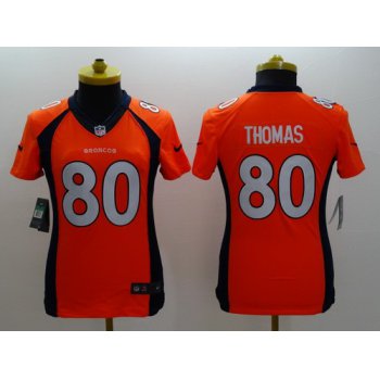 Nike Denver Broncos #80 Julius Thomas 2013 Orange Limited Womens Jersey