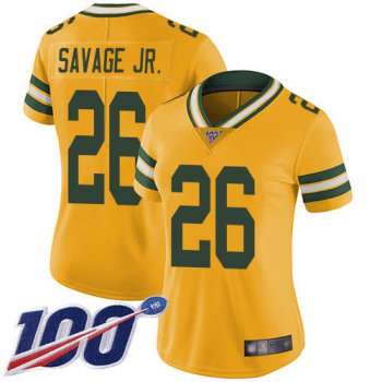 Nike Packers #26 Darnell Savage Jr. Yellow Women's Stitched NFL Limited Rush 100th Season Jersey