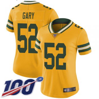 Nike Packers #52 Rashan Gary Yellow Women's Stitched NFL Limited Rush 100th Season Jersey