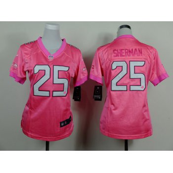 Nike Seattle Seahawks #25 Richard Sherman Pink Love Womens Jersey