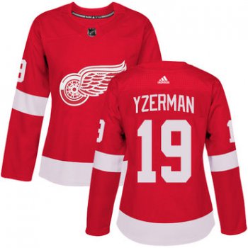 Adidas Detroit Red Wings #19 Steve Yzerman Red Home Authentic Women's Stitched NHL Jersey