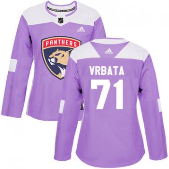 Adidas Florida Panthers #71 Radim Vrbata Purple Authentic Fights Cancer Women's Stitched NHL Jersey
