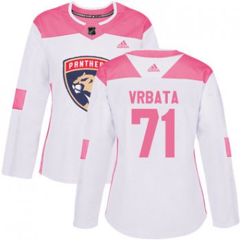 Adidas Florida Panthers #71 Radim Vrbata White Pink Authentic Fashion Women's Stitched NHL Jersey