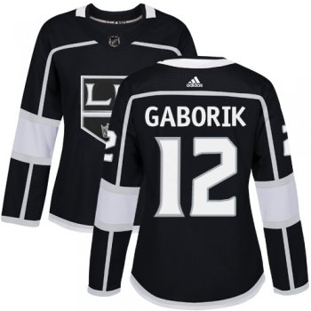 Adidas Los Angeles Kings #12 Marian Gaborik Black Home Authentic Women's Stitched NHL Jersey