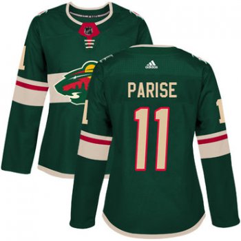 Adidas Minnesota Wild #11 Zach Parise Green Home Authentic Women's Stitched NHL Jersey