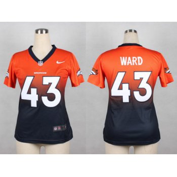Nike Denver Broncos #43 T.J. Ward Orange/Navy Fadeaway Womens Jersey