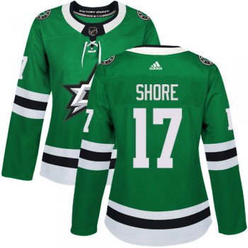 Adidas Dallas Stars #17 Devin Shore Green Home Authentic Women's Stitched NHL Jersey