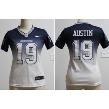 Nike Dallas Cowboys #19 Miles Austin Blue/White Fadeaway Womens Jersey
