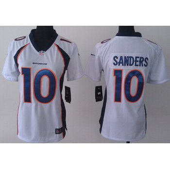 Nike Denver Broncos #10 Emmanuel Sanders 2013 White Game Womens Jersey