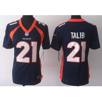 Nike Denver Broncos #21 Aqib Talib 2013 Blue Game Womens Jersey