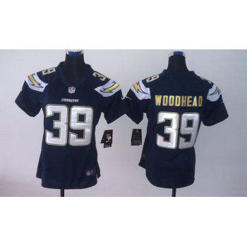 Nike San Diego Chargers #39 Danny Woodhead 2013 Navy Blue Game Womens Jersey