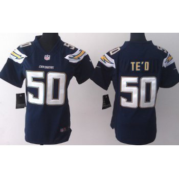 Nike San Diego Chargers #50 Manti Te'o 2013 Navy Blue Game Womens Jersey
