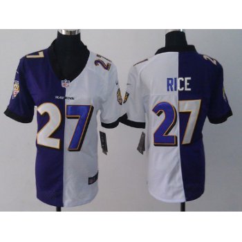 Nike Baltimore Ravens #27 Ray Rice Purple/White Two Tone Womens Jersey