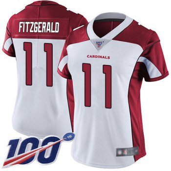 Nike Cardinals #11 Larry Fitzgerald White Women's Stitched NFL 100th Season Vapor Limited Jersey