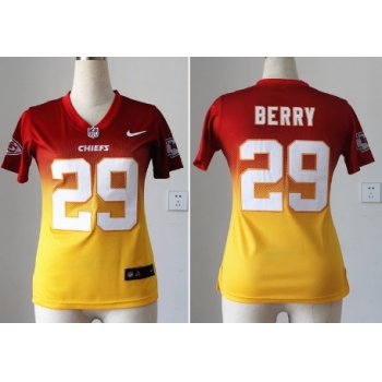 Nike Kansas City Chiefs #29 Eric Berry Red/Yellow Fadeaway Womens Jersey