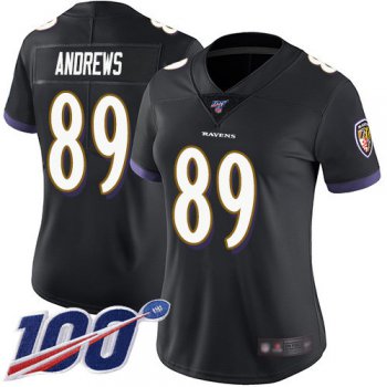 Nike Ravens #89 Mark Andrews Black Alternate Women's Stitched NFL 100th Season Vapor Limited Jersey