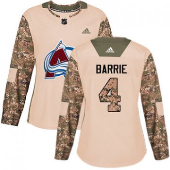 Adidas Colorado Avalanche #4 Tyson Barrie Camo Authentic 2017 Veterans Day Women's Stitched NHL Jersey