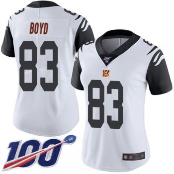Nike Bengals #83 Tyler Boyd White Women's Stitched NFL Limited Rush 100th Season Jersey