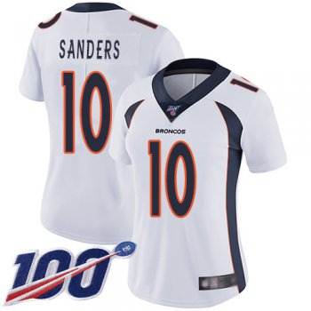 Nike Broncos #10 Emmanuel Sanders White Women's Stitched NFL 100th Season Vapor Limited Jersey