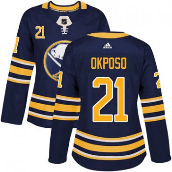 Adidas Buffalo Sabres #21 Kyle Okposo Navy Blue Home Authentic Women's Stitched NHL Jersey