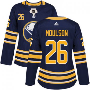 Adidas Buffalo Sabres #26 Matt Moulson Navy Blue Home Authentic Women's Stitched NHL Jersey