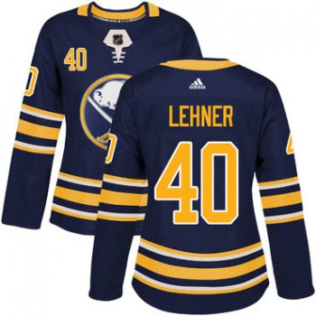 Adidas Buffalo Sabres #40 Robin Lehner Navy Blue Home Authentic Women's Stitched NHL Jersey