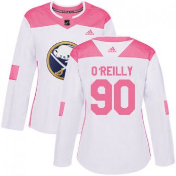 Adidas Buffalo Sabres #90 Ryan O'Reilly White Pink Authentic Fashion Women's Stitched NHL Jersey