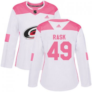 Adidas Carolina Hurricanes #49 Victor Rask White Pink Authentic Fashion Women's Stitched NHL Jersey
