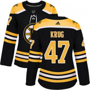 Adidas Boston Bruins #47 Torey Krug Black Home Authentic Women's Stitched NHL Jersey