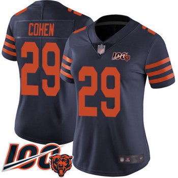 Nike Bears #29 Tarik Cohen Navy Blue Alternate Women's Stitched NFL 100th Season Vapor Limited Jersey