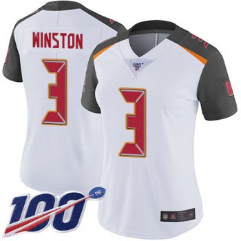 Nike Buccaneers #3 Jameis Winston White Women's Stitched NFL 100th Season Vapor Limited Jersey