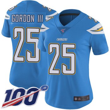 Nike Chargers #25 Melvin Gordon III Electric Blue Alternate Women's Stitched NFL 100th Season Vapor Limited Jersey