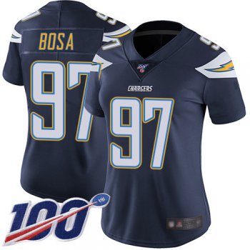 Nike Chargers #97 Joey Bosa Navy Blue Team Color Women's Stitched NFL 100th Season Vapor Limited Jersey