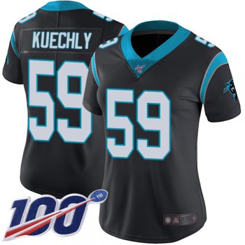 Nike Panthers #59 Luke Kuechly Black Team Color Women's Stitched NFL 100th Season Vapor Limited Jersey