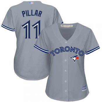 Blue Jays #11 Kevin Pillar Grey Road Women's Stitched Baseball Jersey